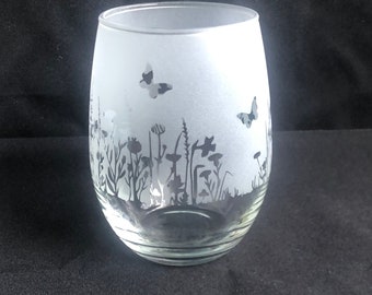 Butterfly Wine Glass
