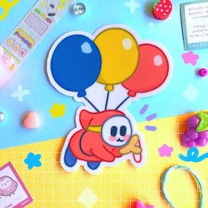Süßer Ballon Shy Guy Matte Vinyl Die-Cut Sticker