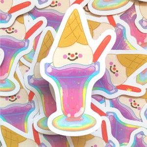 Adesivo de vinil recortado Rainbow Clown Sundae