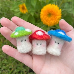 Mushroom Sprite Needle Felt Dolls