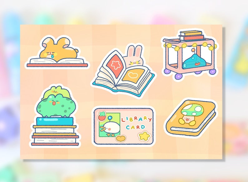 Libray Sticker Library Sticker Sheet - Etsy