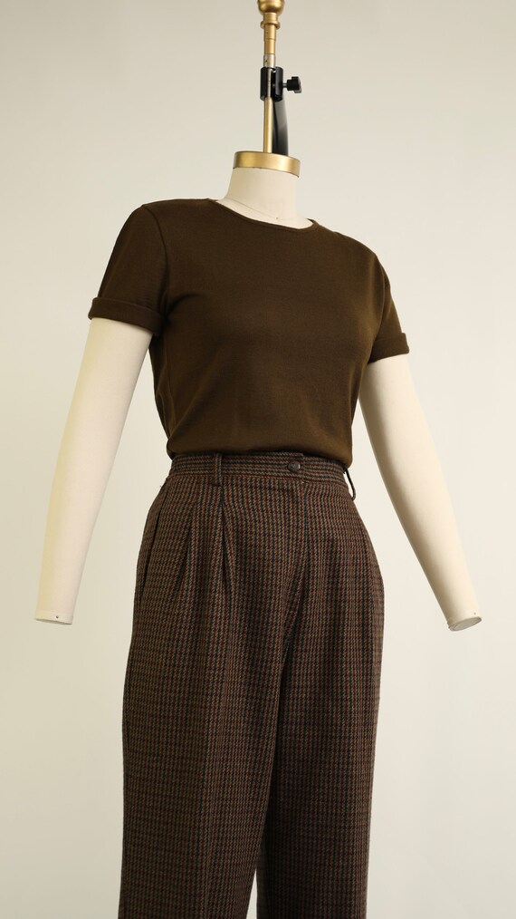 brown wool tee | size small - image 4