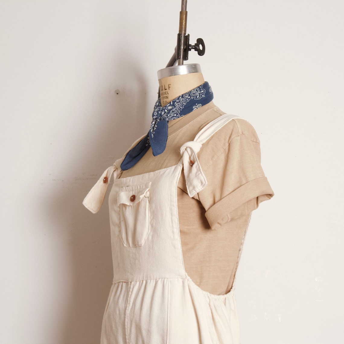 Cream Overalls Petite Medium Etsy