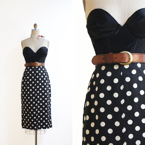 1960s polka dot skirt | size medium