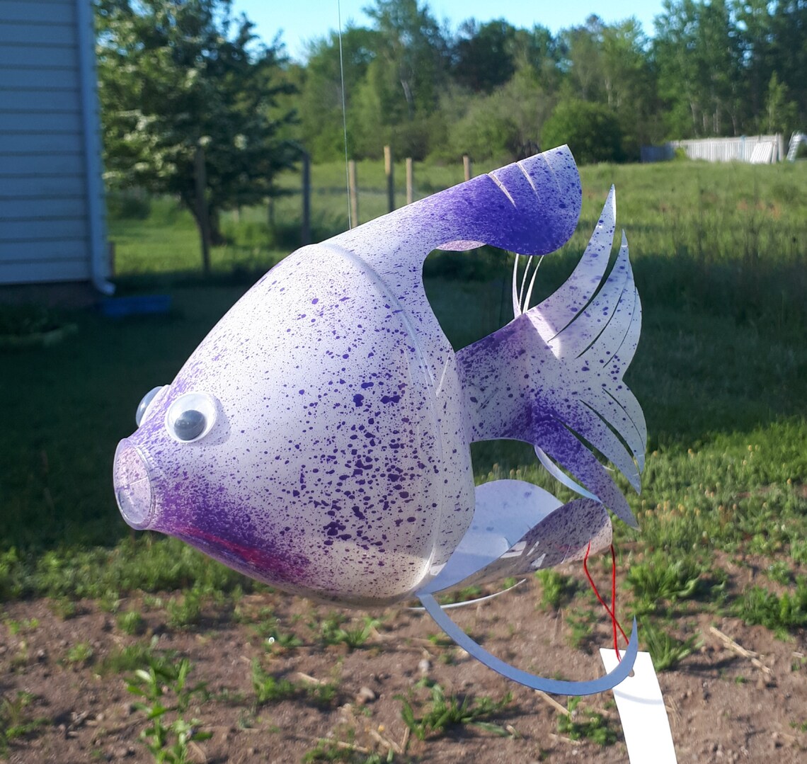 ECO FISHupcycled pop Bottle fish with solar light Etsy