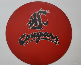 Washington State University Cougs inspired hand painted record album