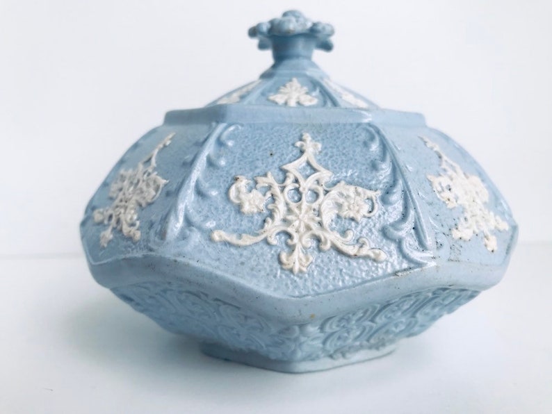 Staffordshire Blue /& White Drabware Salt Glazed Pottery Bowls \u2022 Wedgwood Blue Jasper Ware Style Stoneware Relief \u2022 Antique English 19th C