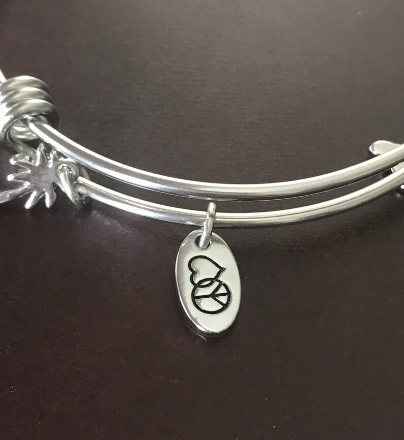 Caribbean Charm Bangle Bracelet Trinidad Island Flag Etsy