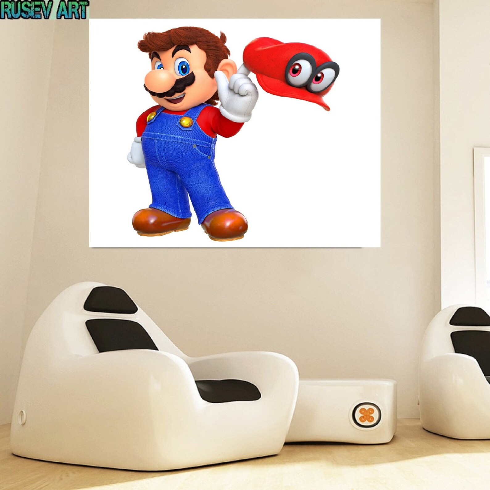 Mario HD print on canvaswall decor for kids room. Game Etsy