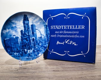 Collection plates, city plates: Berlin - Berlin Design - blue porcelain - Made in Germany - with box - 8B1 - TOP condition