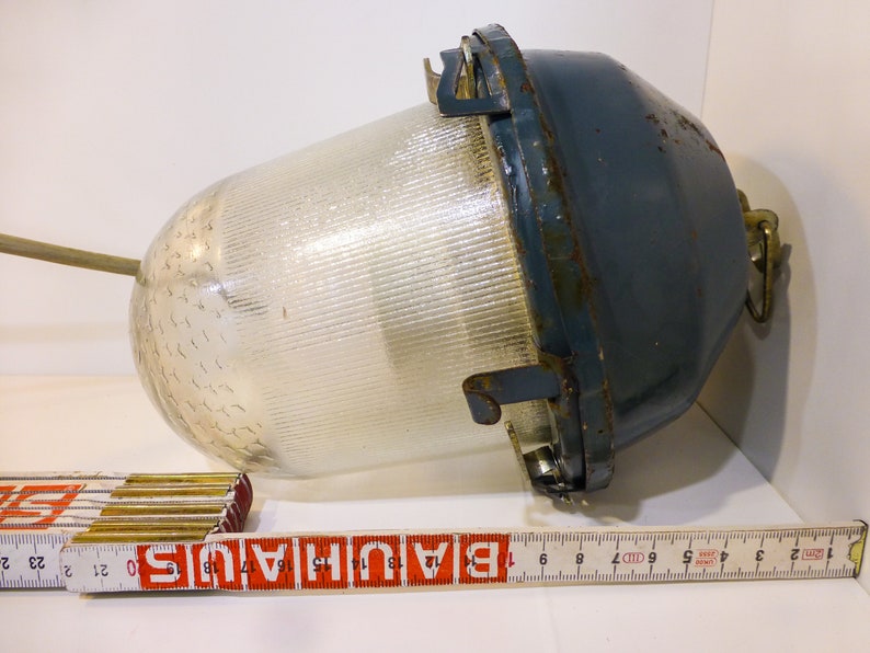 Ukraine donation: Russian factory or bunker lamp, simple, built in 1990, rewired and modern LED light installed, TOP condition image 3
