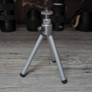 Mini 70s/80s 3 leg tripod, also ideal as a lamp holder for photo tables image 1