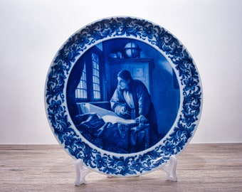 Collection plate Berlin Design - Geographer after Johannes Vermeer, blue porcelain - Made in Germany - 9E3 - TOP condition