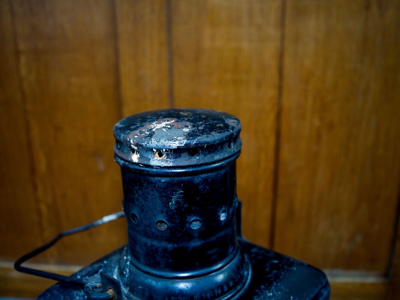 Railway lamp: Upper carriage lantern original Deutsche Bahn, converted to E27 socket with neat patina, LED bulb, unique, upcycling image 8