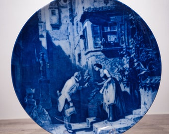 Collection plate Berlin Design - Series: Carl Spitzweg - Wedding - blue porcelain - Edition 5,000 - Made in Germany - 9E2 - TOP condition