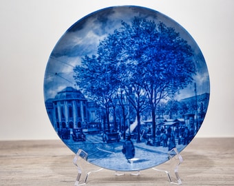 Collection plate Berlin Design - Series: Alt Bremerhaven - The City Theater around 1911 - blue porcelain - Made in Germany - 9D1 - TOP condition