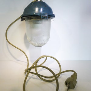 Ukraine donation: Russian factory or bunker lamp, simple, built in 1990, rewired and modern LED light installed, TOP condition image 2