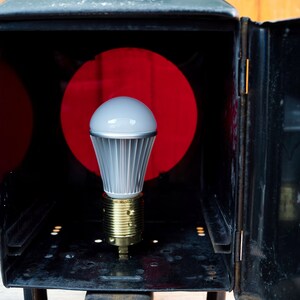 Railway lamp: Upper carriage lantern original Deutsche Bahn, converted to E27 socket with neat patina, LED bulb, unique, upcycling image 6