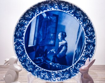 Collection plate Berlin Design - Girl with a letter after Johannes Vermeer, blue porcelain - Made in Germany - Edition 2/3000 9E3 - TOP condition