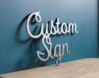 Custom Metal Sign, House Sign, Custom Metal Words, Steel Lettering, Wall Sign, Shop Sign, Vintage Industrial Style, Rustic Lettering