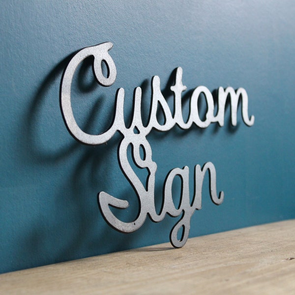 Custom Metal Sign, House Sign, Custom Metal Words, Steel Lettering, Wall Sign, Shop Sign, Vintage Industrial Style, Rustic Lettering