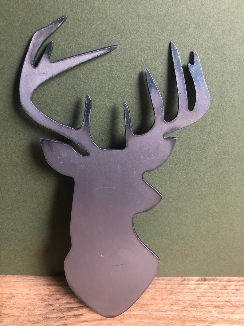 Deer Head Metal Sign Farmhouse Decor Deer Metal Plaque Etsy