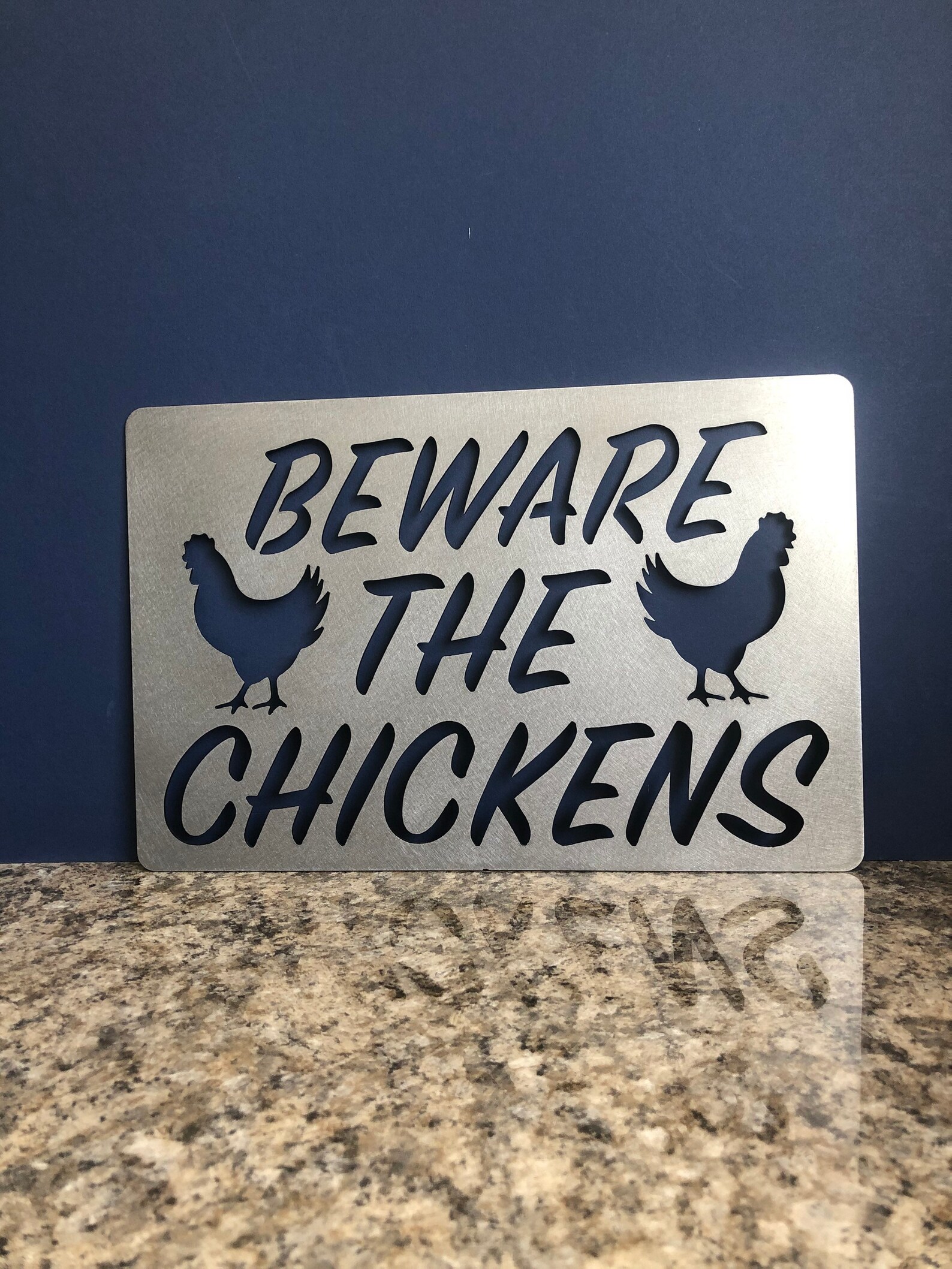 Metal Beware the Chickens Sign Beware of Chickens Sign Etsy