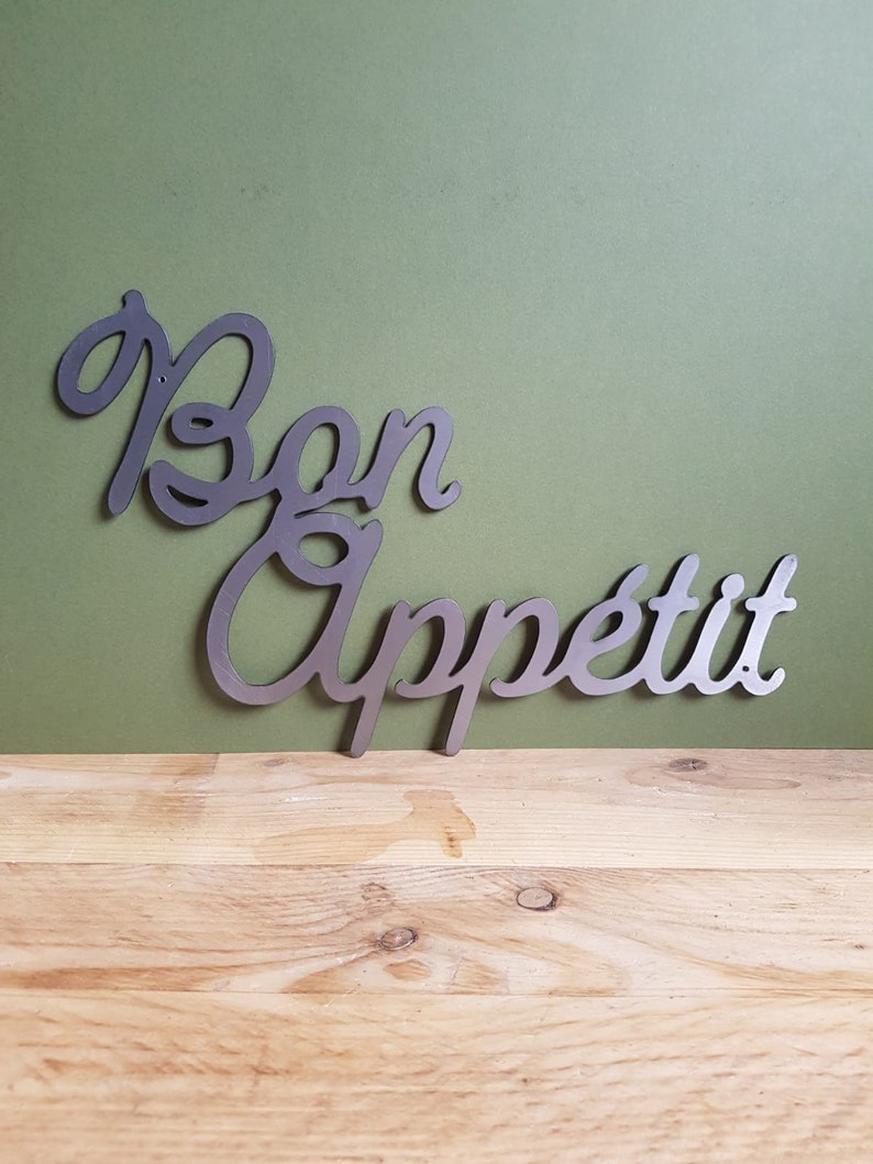 Bon Appetit Metal Sign Kitchen Wall Sign Metal Wall Art Etsy