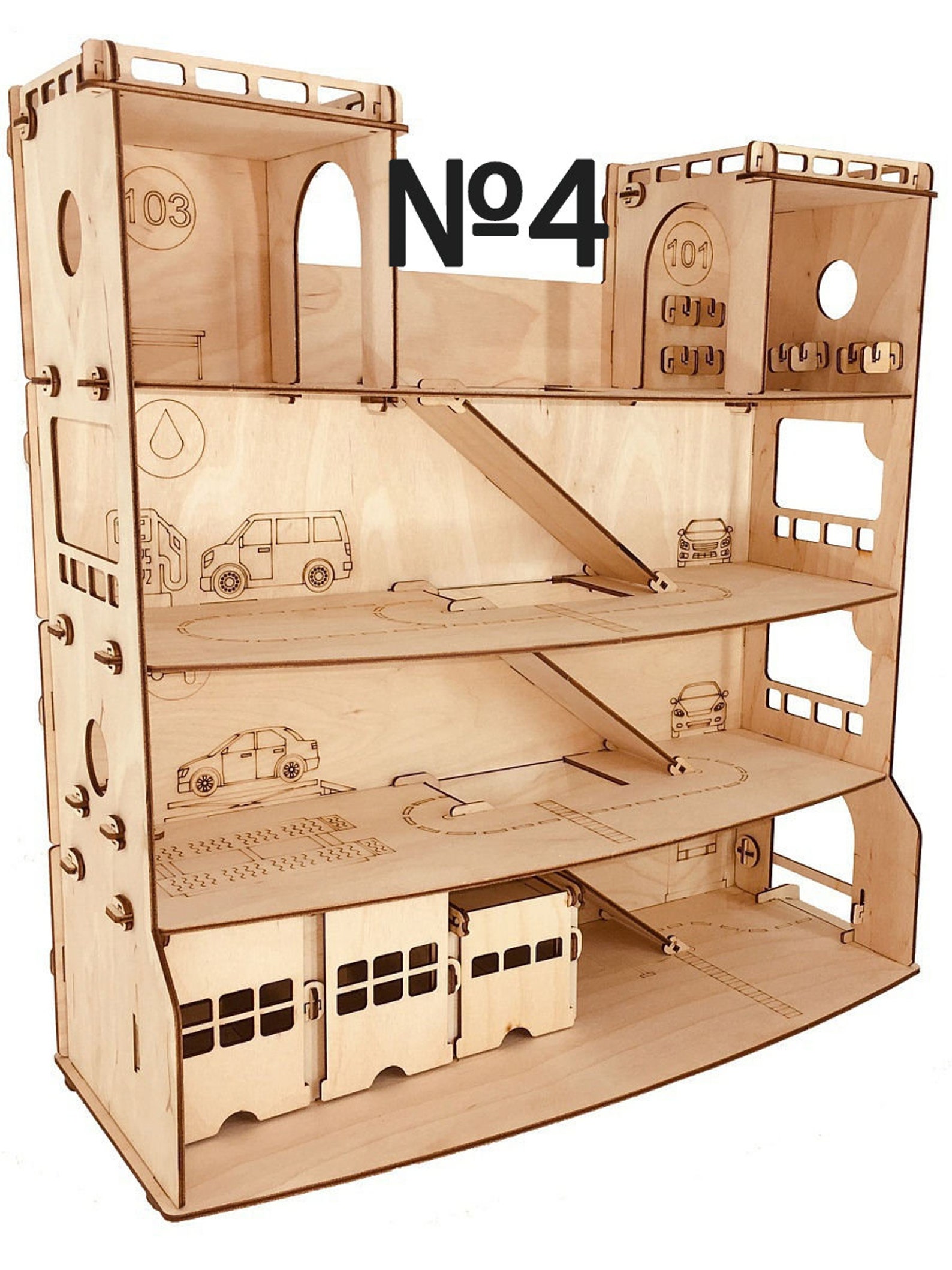 Wooden garage Parking Wooden Parking Garage / Wooden Park Etsy