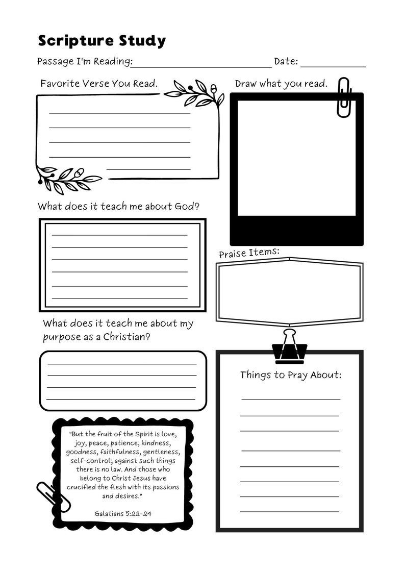 Scripture Study Guide C Elementary Etsy