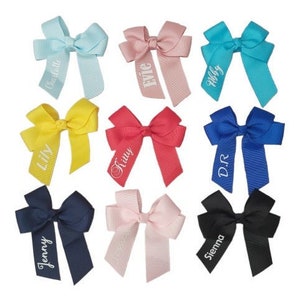 Personalised Hair Bows, Kids Hair Bows, Gifts For Her, Back To School, Hair Clips, Any Colour, Flower Girl Hair Clip,