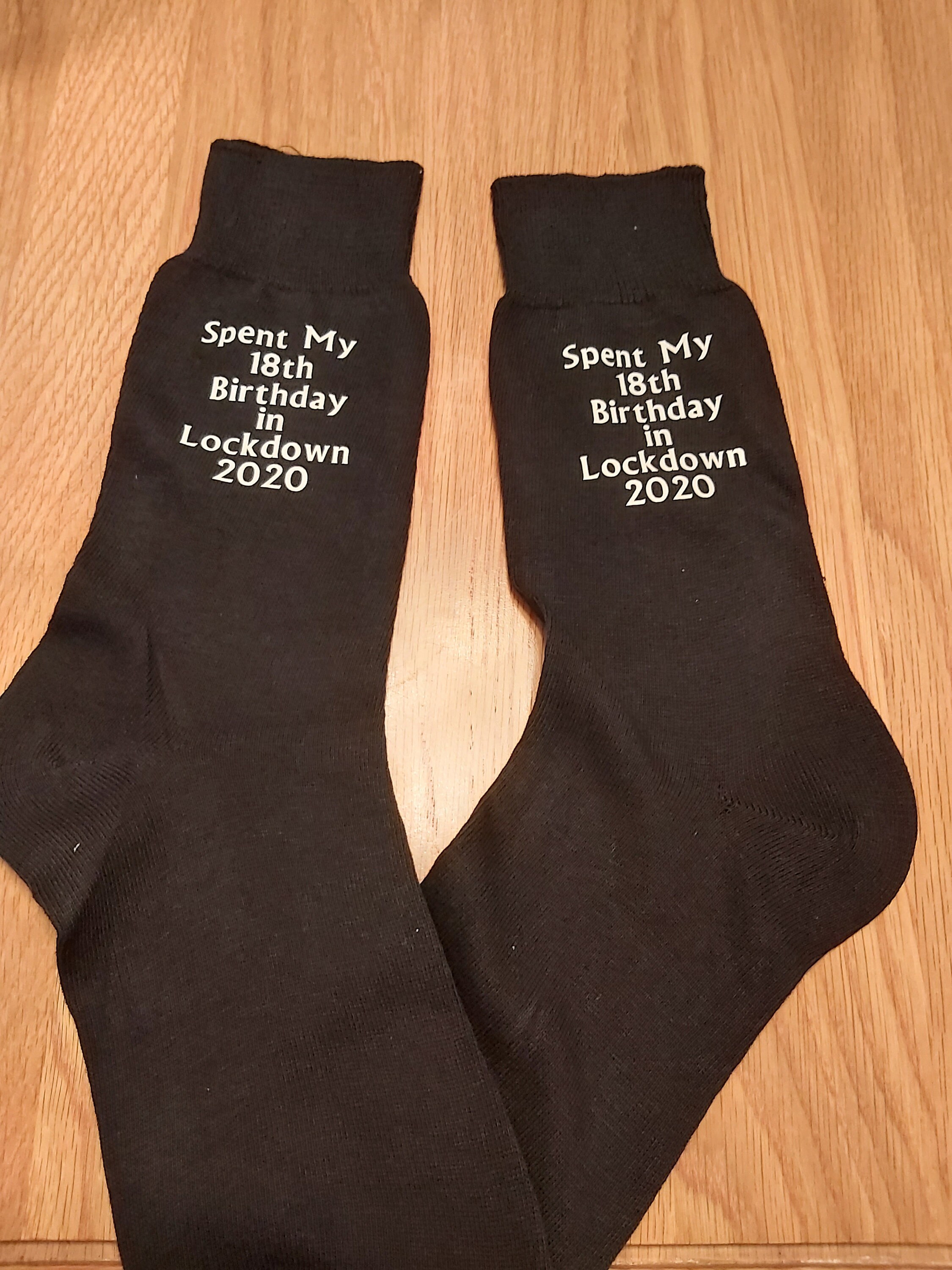 Image of Personalised Lockdown 2020 Socks - Birthday Anniversary Wedding 18Th 21st- 30Th 40Th 50Th Retirement