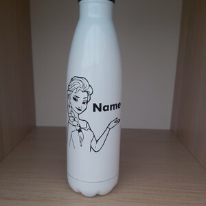 Personalised Frozen Elsa 500ml insulated water bottle vacuum flask thermal sport chillie image 3