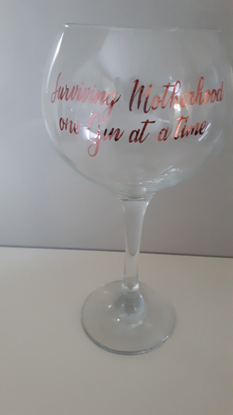 Extra Large Gin Glass With Slogan Taking Motherhood One Gin at Etsy