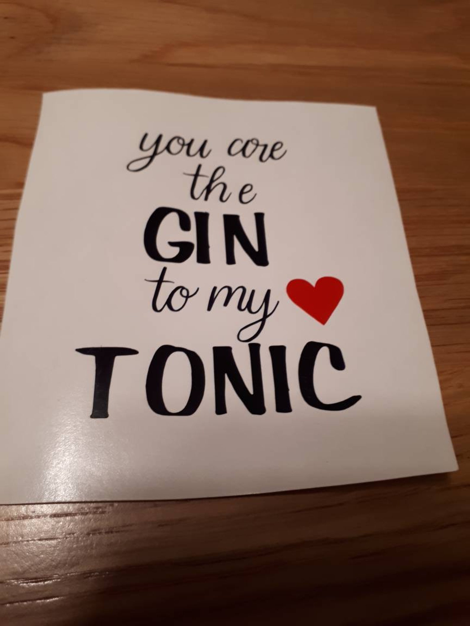Gin & Tonic Decal Sticker Glass Valentines Day Gin Glass Etsy