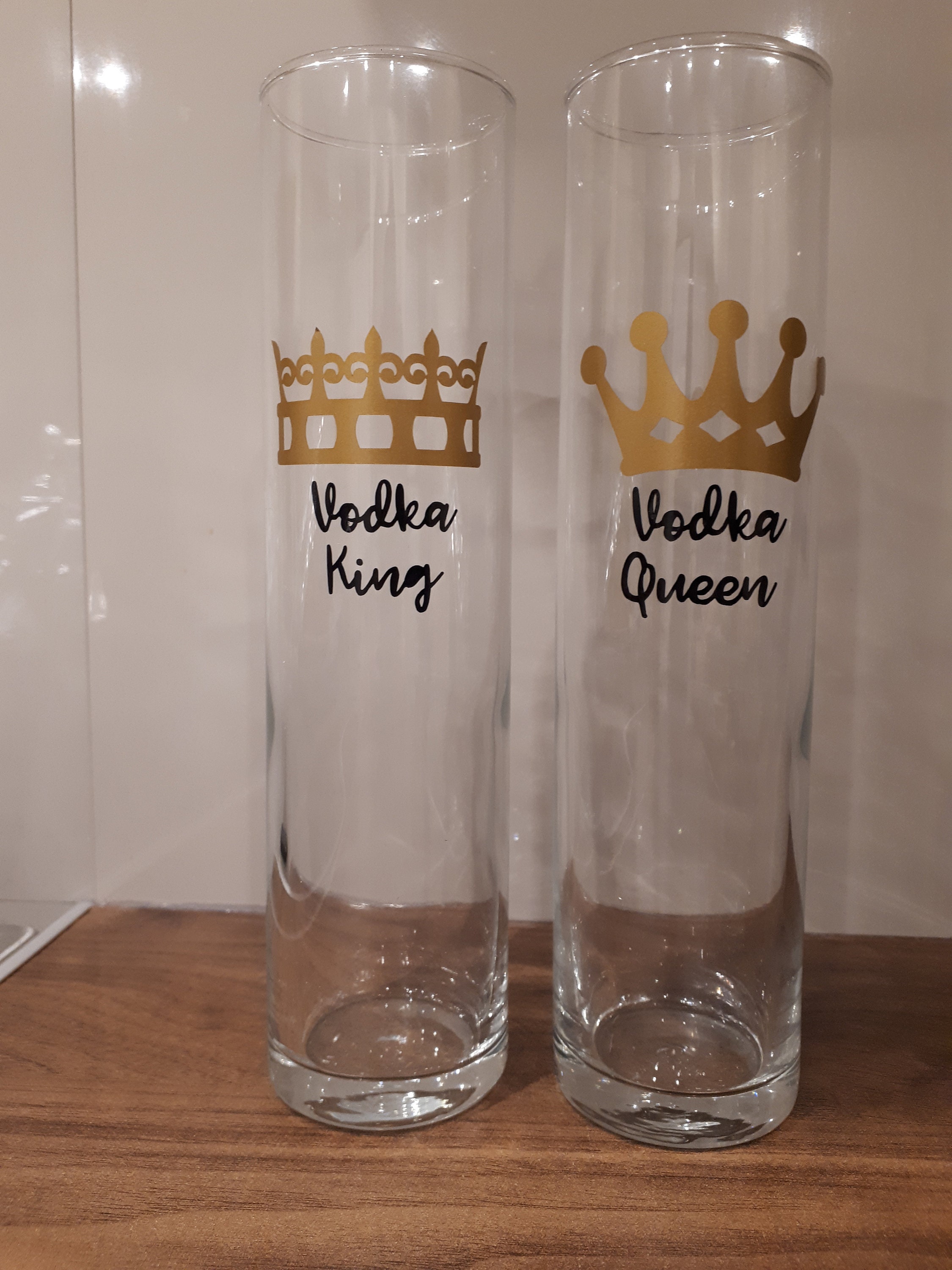 1 vodka glass with vodka king or vodka queen