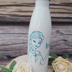 Personalised Frozen Elsa 500ml insulated water bottle vacuum flask thermal sport chillie image 5