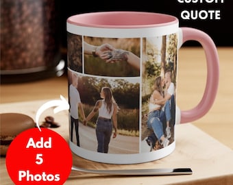 Caneca com foto personalizada para presente de dia dos namorados, colagem de fotos, caneca personalizada com foto, presente da avó, presente de aniversário, caneca com imagem