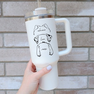 Vaso personalizado para mamá de perro de 40 oz con asa, regalos personalizados para el día de la madre para los amantes de los perros, regalos únicos para los amantes de las mascotas