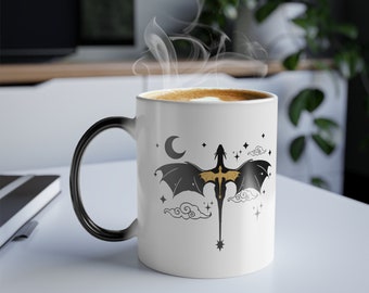 Farbwechsel Fly or Die Fantasy Dragon Becher, Dragon Coffee Mug, Fantasy Reader, Fantasy Book Mug, Bookish Dragon, Becher für Fantasy Reader