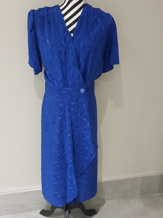 Royal blue wrap dress