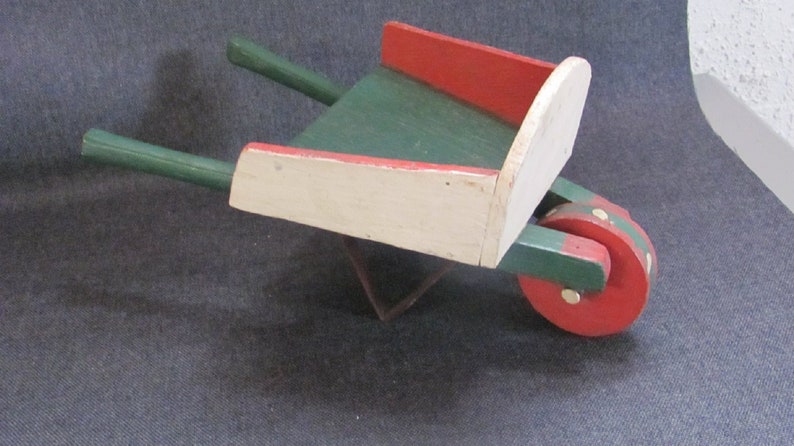 wooden toy wheelbarrow