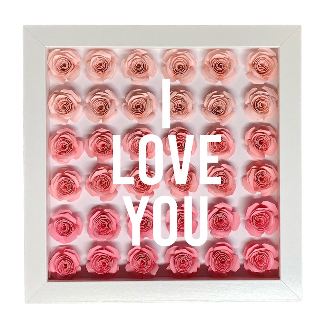 Personalized Shadow Box Gift Paper Flowers Etsy