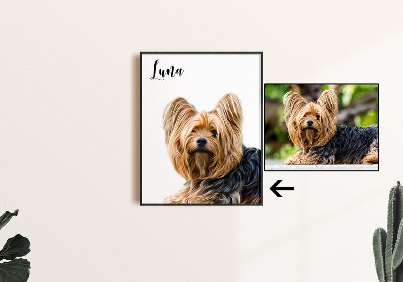 Personalized Pet Portrait Print Printable Wall Art Pet Etsy