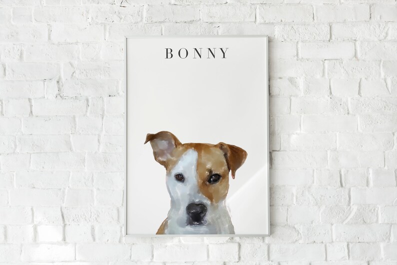Personalized Pet Portrait Print Printable Wall Art Pet Etsy
