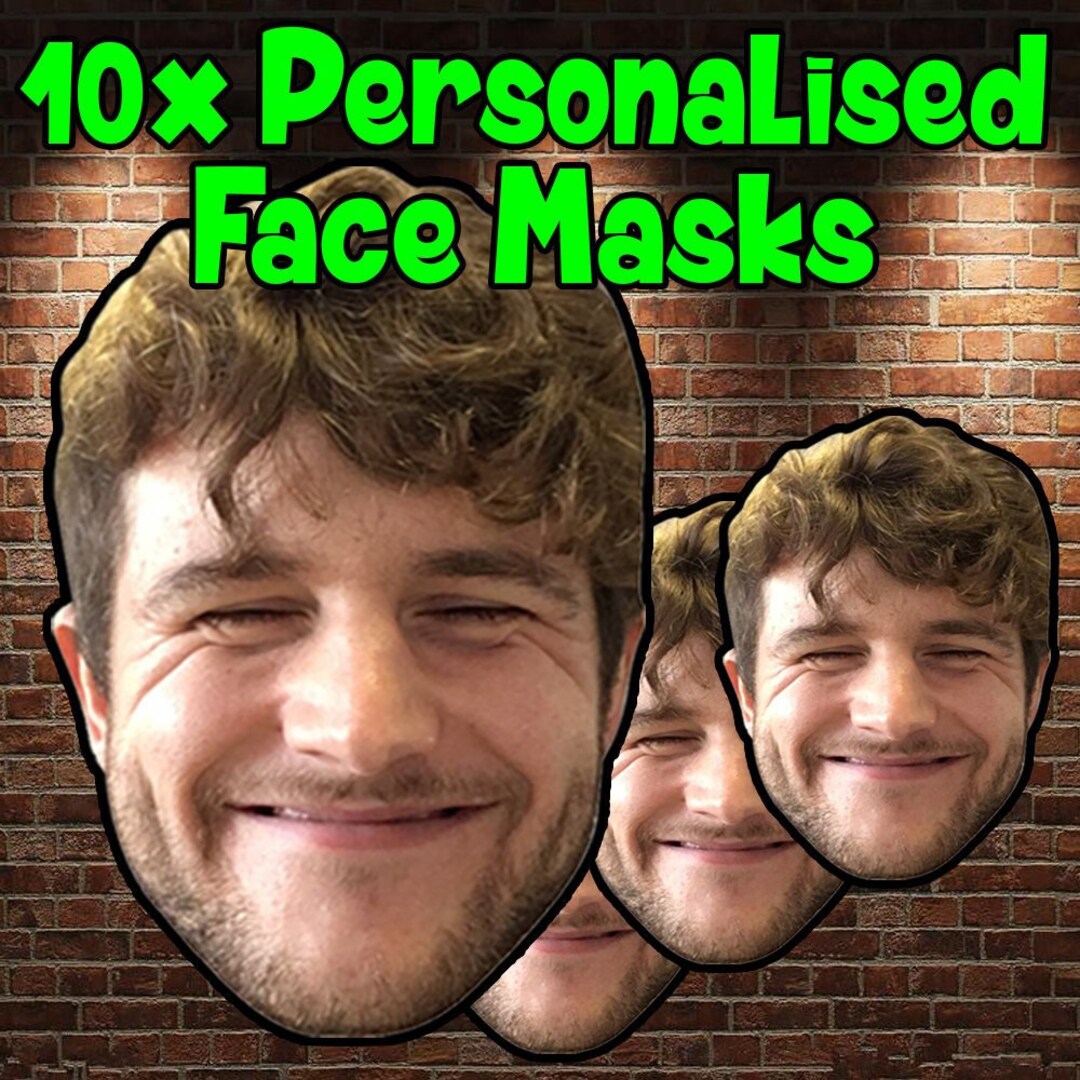 10x Personalised DIY Custom Cardboard Face Masks Kit Party Etsy