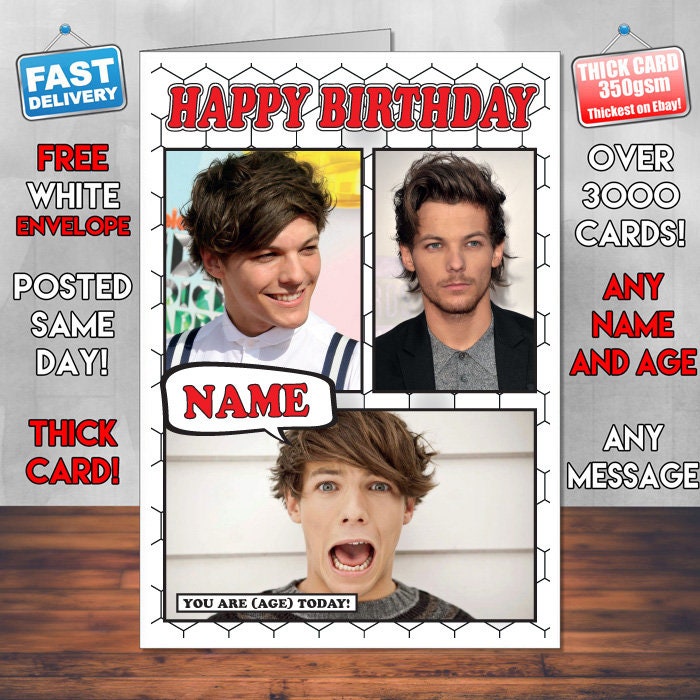 BMPrintsShop Louis Tomlinson Celebrity Tarjeta de Cumpleaños de louis tomlinson BMPrintsShop Louis Tomlinson Celebrity Tarjeta de Cumpleaños