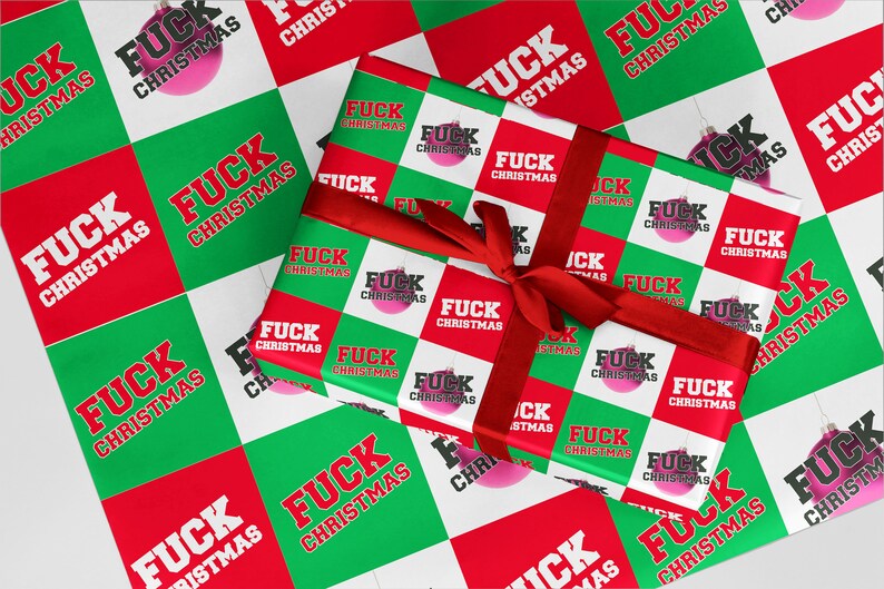 Pack of 3 Sheets Funny Gift Wrap Birthday F*ck Christmas Anniversary Christmas Rude Wrapping Paper 06