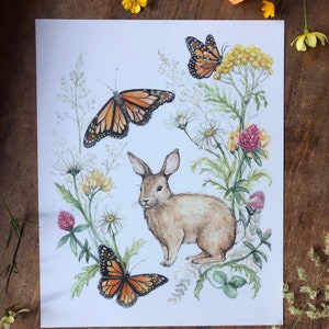 Wildflower Bunny and Butterflies