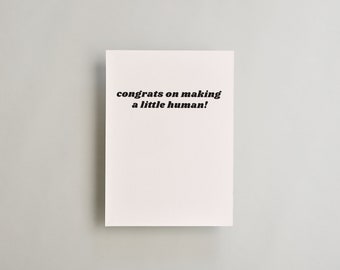 Congrats Little Human Card, Black and White (Digital Download)